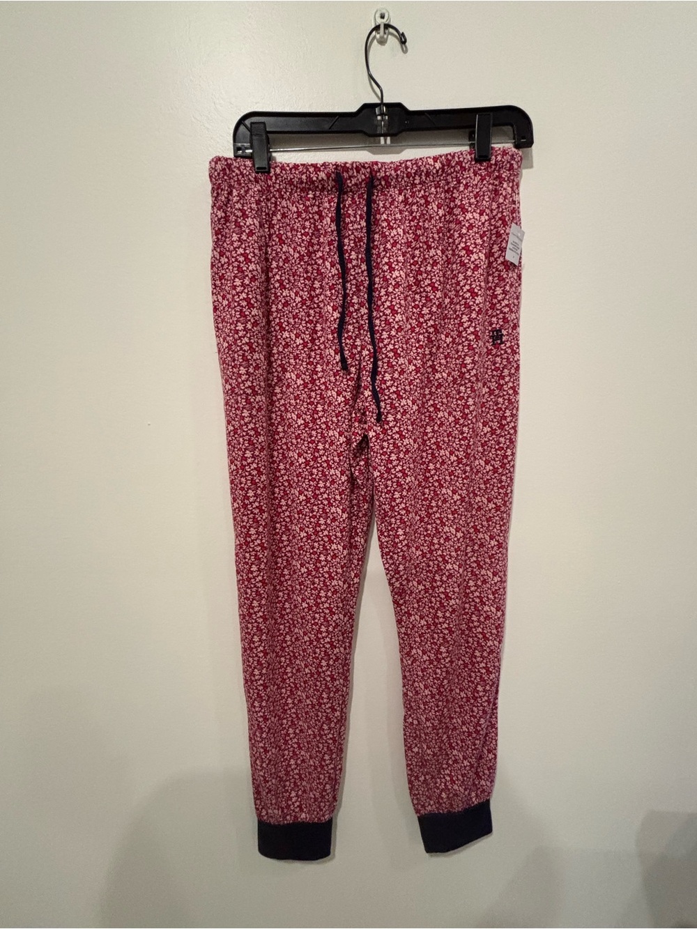 Tommy Hilfiger Red Floral Pajama Set with Navy Trim - Picture 6 of 9